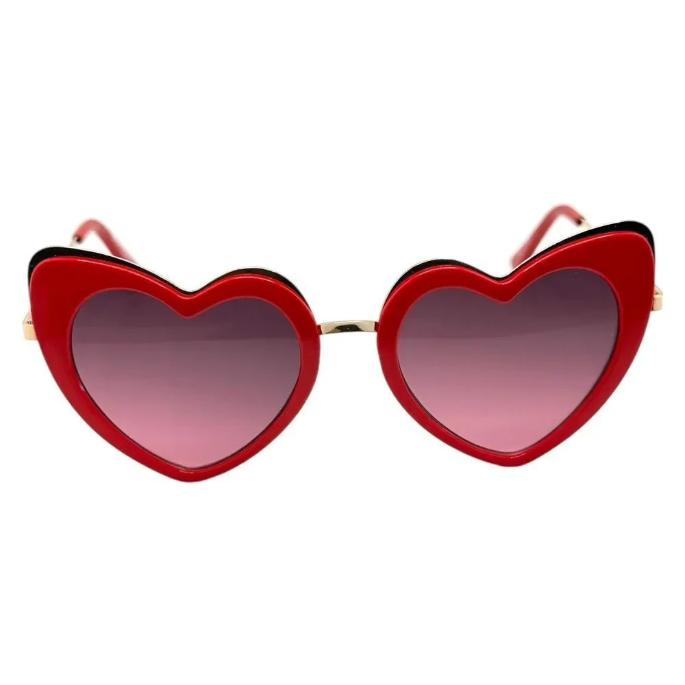 Heart-Shaped Red Sunglasses